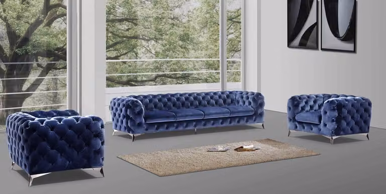 Sofa Chesterfield Couch Polster XXL Big Garnitur Textil 4+1+1 designer Couchen