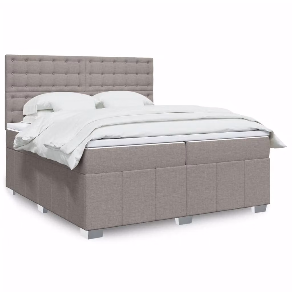 Maison Exclusive - Letto boxspring con materasso Taupe 200x200 cm Tessuto