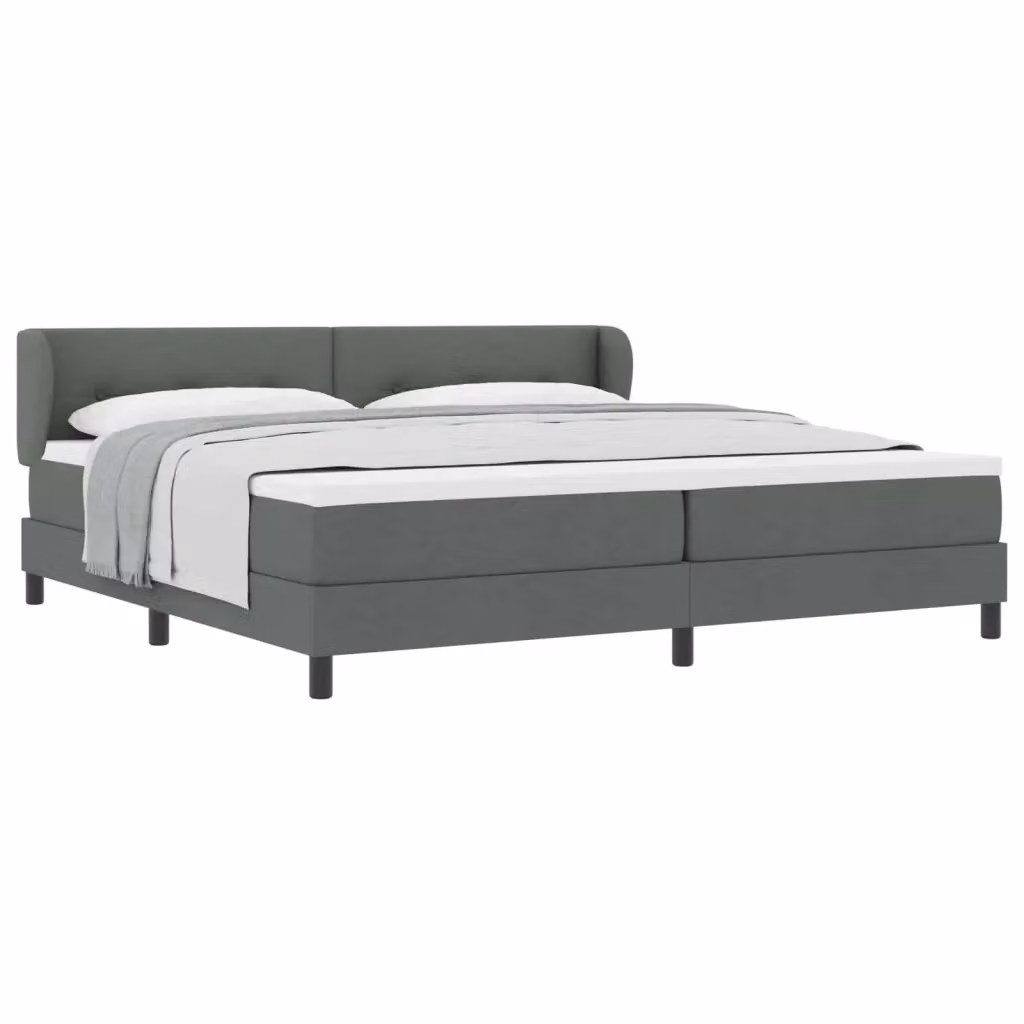 Letto a molle con testiera vidaXL in tessuto grigio, L/P/H: 200 x 200 x 280 cm – 2