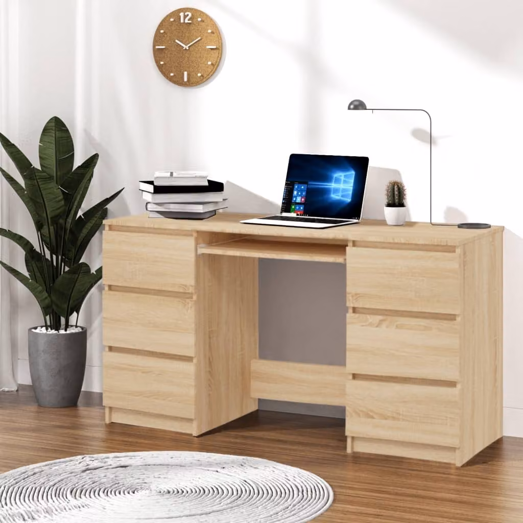 vidaXL Scrivania Sonoma rovere 140x50x77 cm in legno - Scrivania - Scrivanie - Scrivania per computer - Scrivanie per computer