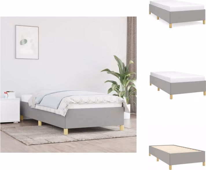 vidaXL Struttura letto grigio chiaro 90x190 cm in tessuto - Letti e strutture letto
