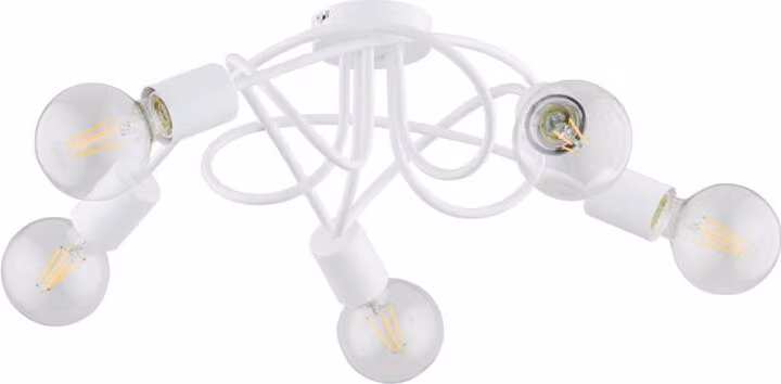 Lampada da soffitto BOSTON bianca 5xE27x15W in metallo, dimensioni: 17,5x52x52 cm, IP20, Alfa