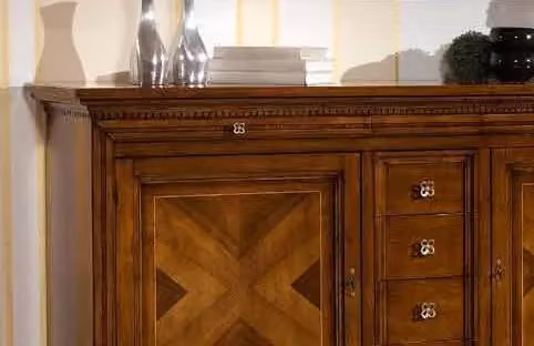 Madia credenza Mobili 2G con 2 ante e 6 cassetti in noce bassano L: 210 cm, P: 53 cm, H: 115 cm – 2