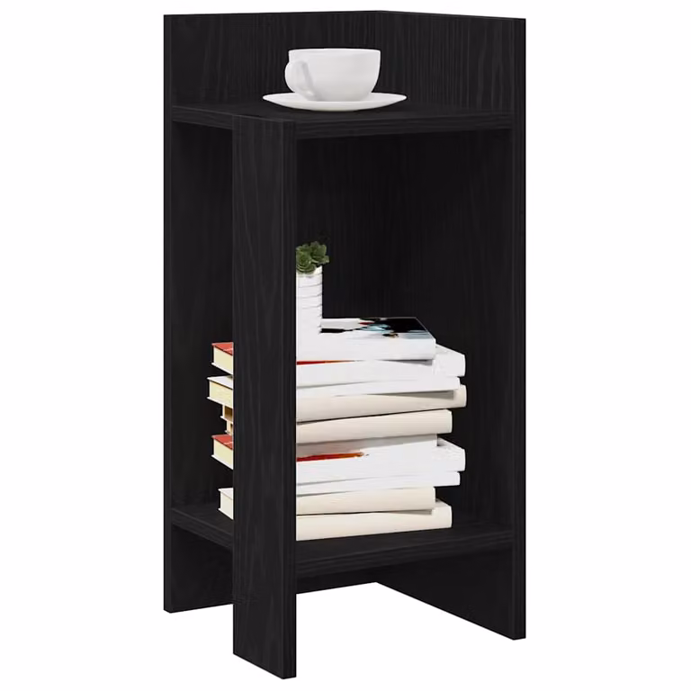 vidaXL Tavolino Laterale con Ripiano Nero L: 25,5 cm, P: 27 cm, H: 60 cm