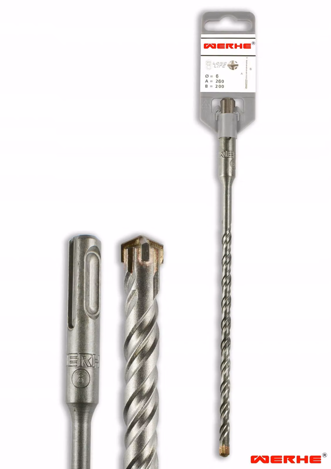 WERHE SDS PLUS punta a croce per calcestruzzo 6x260 mm