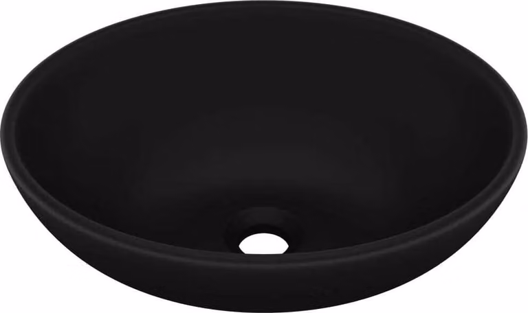 Lavandino Lusso Ovale Nero Opaco 40x33 cm in Vetroceramica