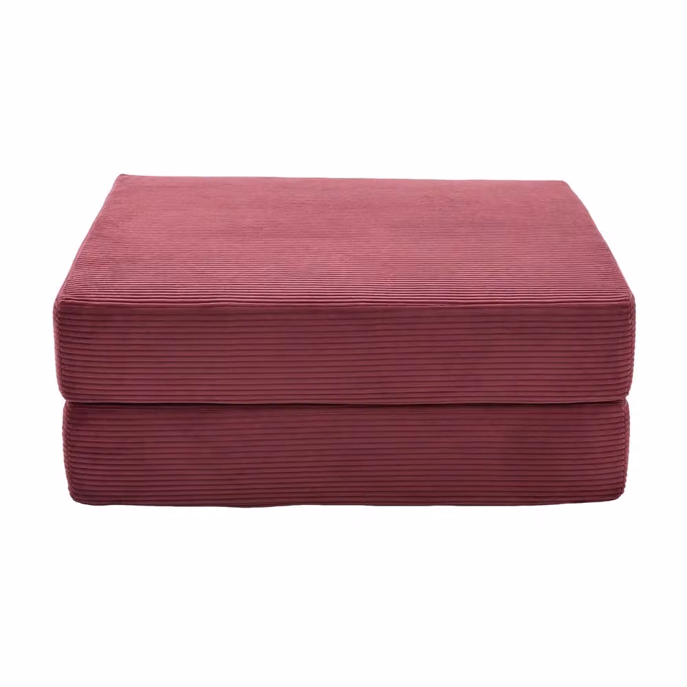Sedia Pieghevole Imbottita Minimal in Velluto o Corduroy per Adulti, Design Moderno Salvaspazio, Disponibile in Rosso o Rosa – 2