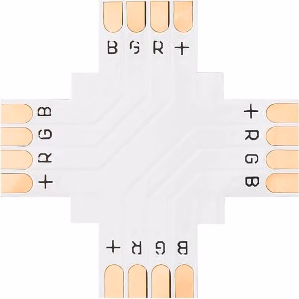 4885# Connettore per striscia LED tipo "+" 10 mm rgb