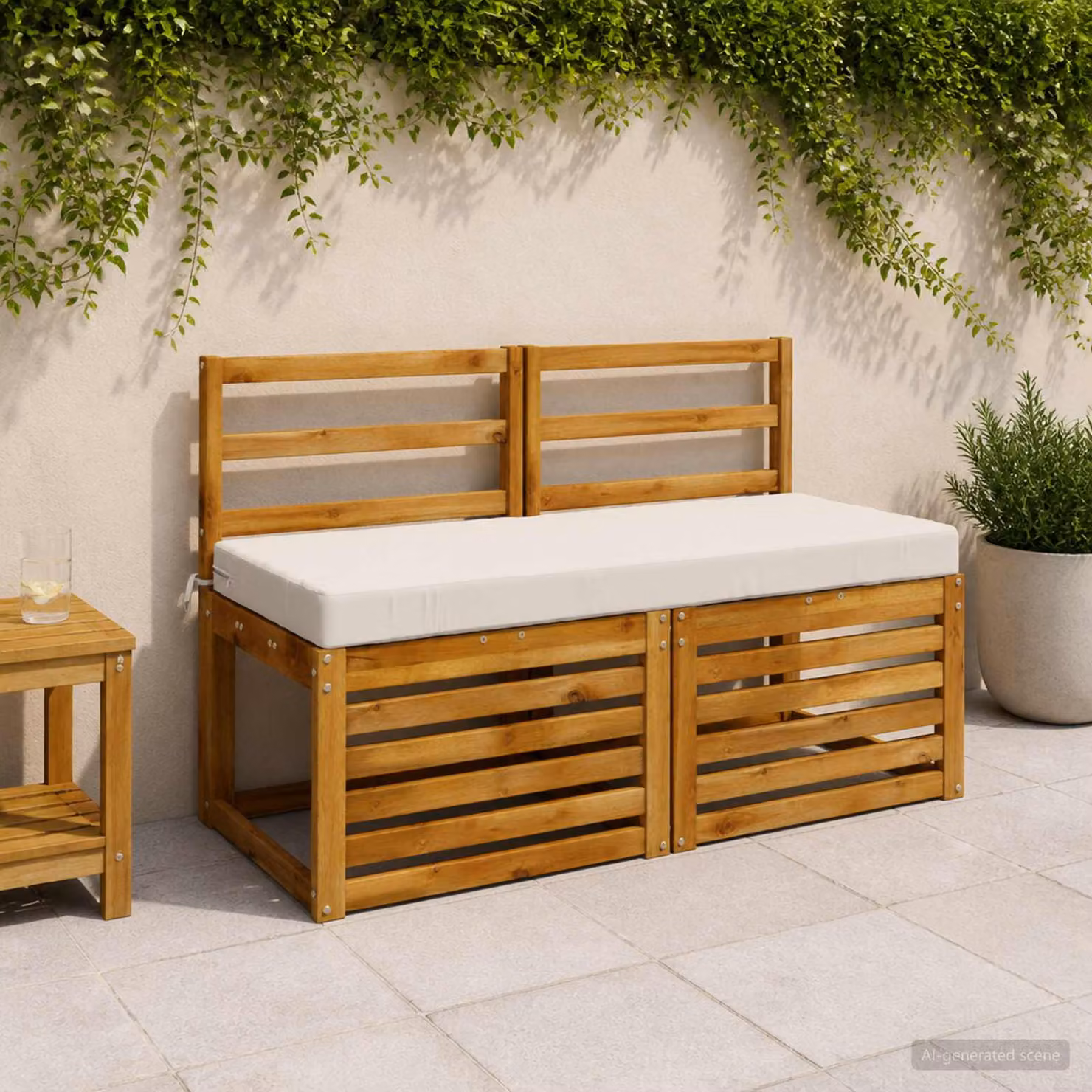 Cuscino per panchina vidaXL SOEST bianco in poliestere con rivestimento rimovibile e resistenza ai raggi UV