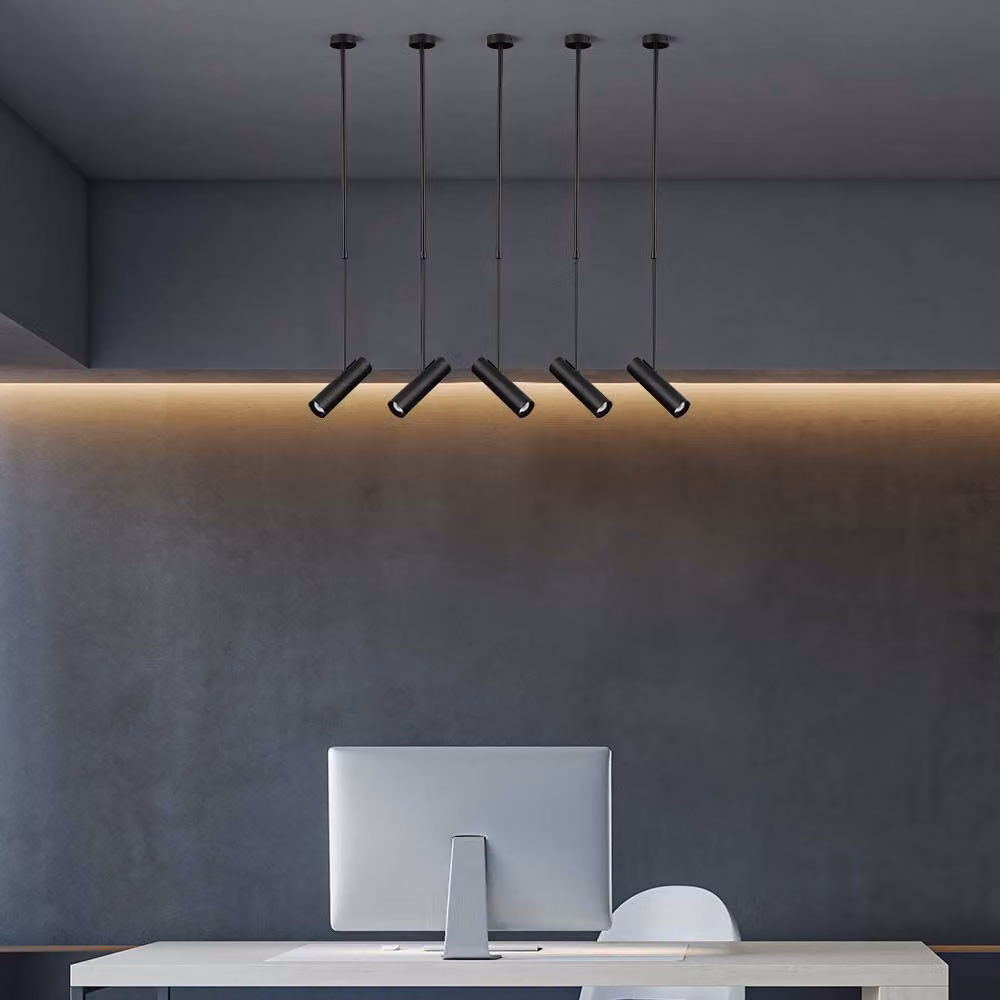 V-TAC VT-7900-B Lampadario led portafaretto pendente a sospensione GU10 in alluminio nero - sku 7573