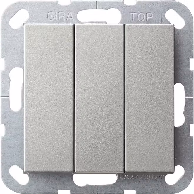 Interruttore a bilanciere Gira BS 3f AusWe Sistema 55 in acciaio inossidabile (verniciato) 2832600