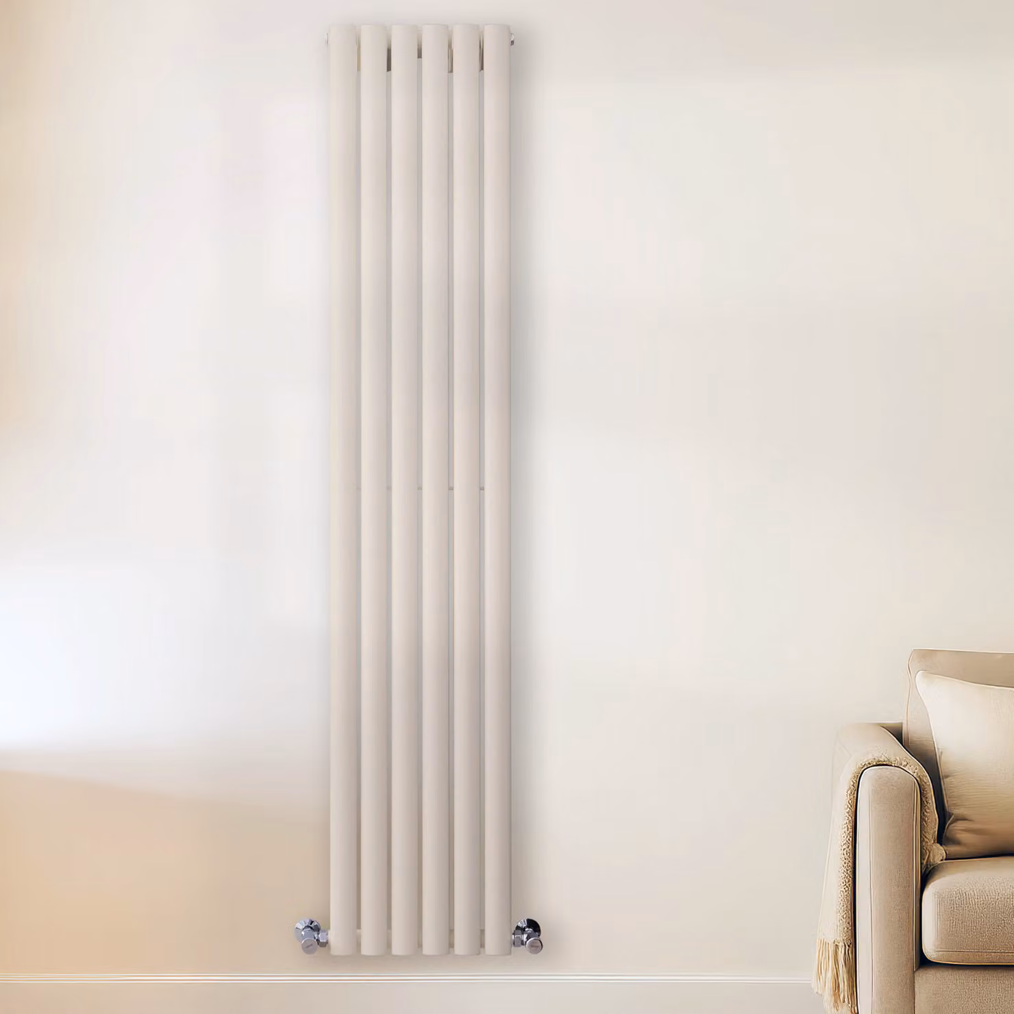 Radiatore di Design Verticale Bianco (Pearl Bianco) - 1780mm x 236mm - Pannello Doppio - Revive
