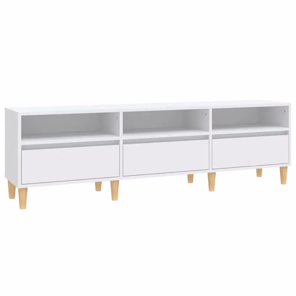 Mobile Porta TV Moderno vidaXL Bianco in Legno Multistrato L: 150 cm, P: 30 cm, H: 44,5 cm – 2