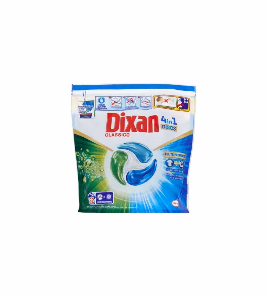 Dixan Detersivo Lavatrice Classico 4in1 32 Lavaggi Bianco 528g