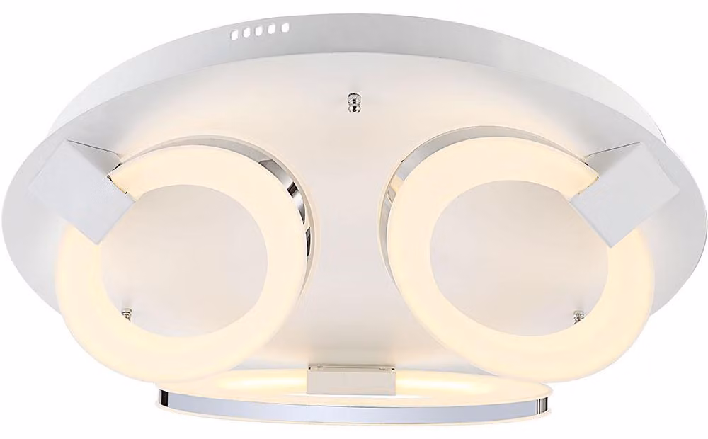 Lampada da soffitto a LED, design a anello, bianca, 57 cm