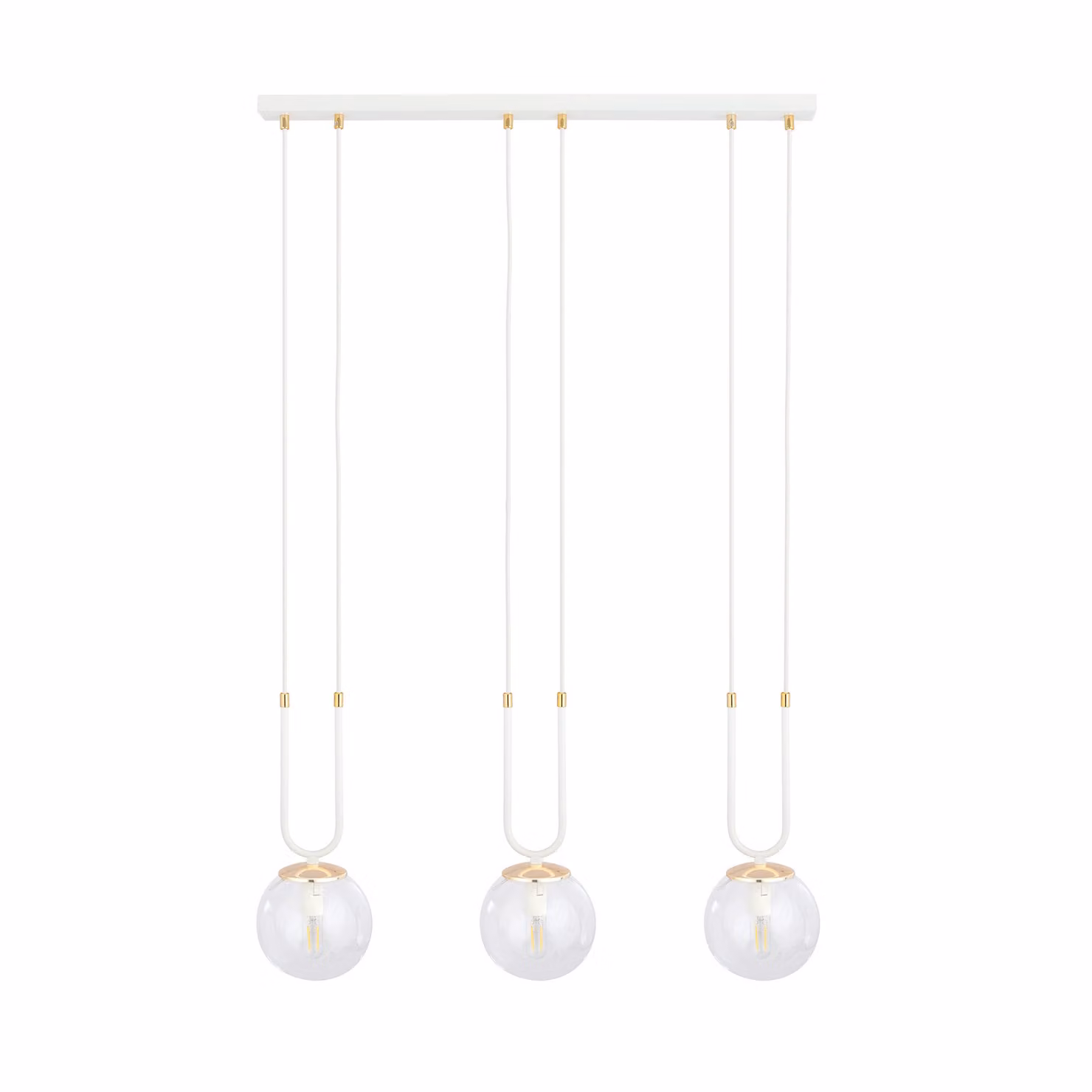 Lampadario Emibig 3xE14 40W GLAM 3 BIANCO/TRASPARENTE 1116/3