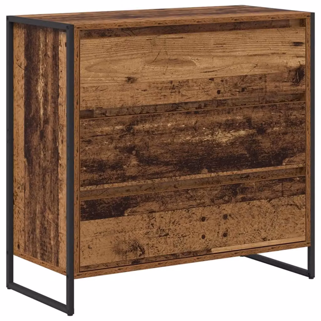 Credenza Buffet Armadio da Cucina e Soggiorno in Stile Industrial vidaXL in Legno e Metallo, Colore Marrone, L 79 x P 36 x H 75,5 cm – 2