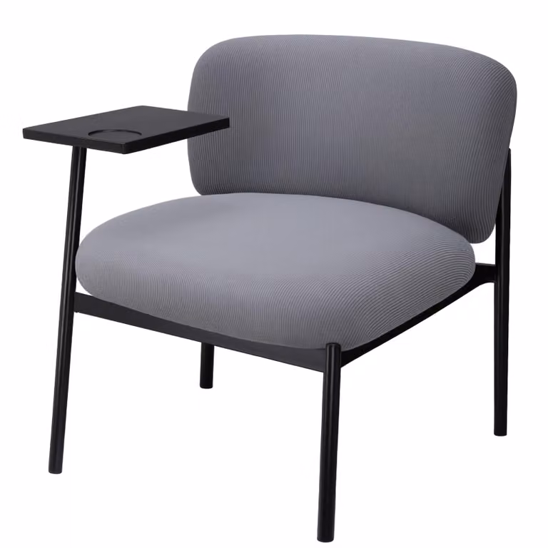 COMHOMA poltrona lounge reclinabile poltrona wing chair moderna, poltrona imbottita con gambe in metallo, divano singolo per soggiorno/camera da letto/giardino, grigio