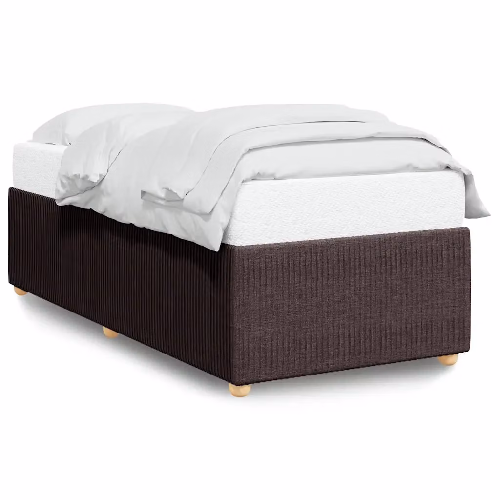 Struttura Letto Design Mania in Tessuto Marrone Scuro con Listelli in Legno L/P/H: 80 x 200 cm – 2