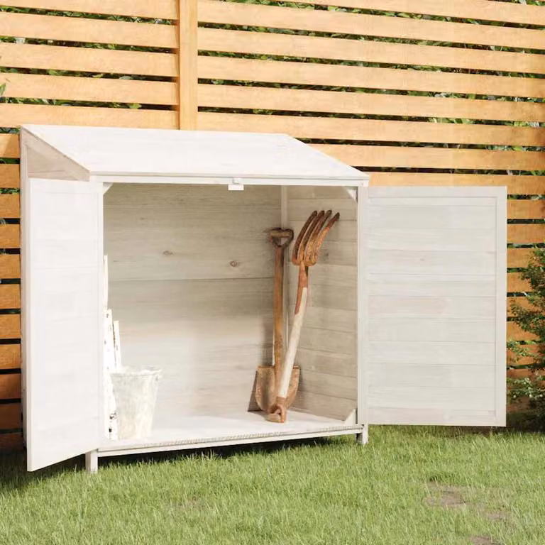 Capanno da Giardino vidaXL in Legno Massello di Abete Bianco L: 102 cm, P: 52 cm, H: 112 cm