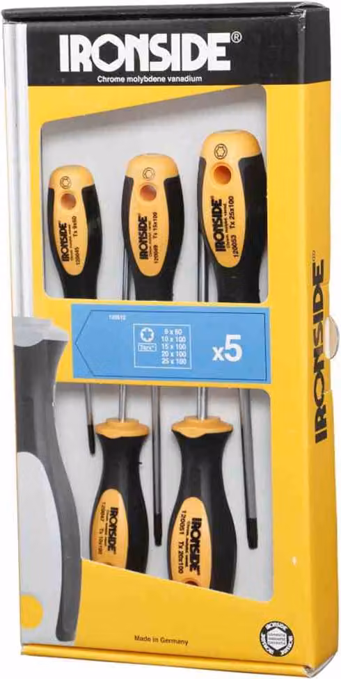 IRONSIDE Set di cacciaviti 5pcs Tx00 2comp manico C.V.-Sta