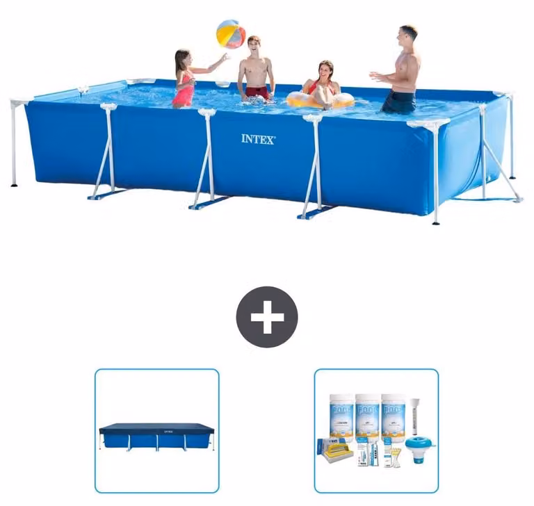 Piscina fuori terra rettangolare - 450x220x84 cm - in 3 parti - modello S22358