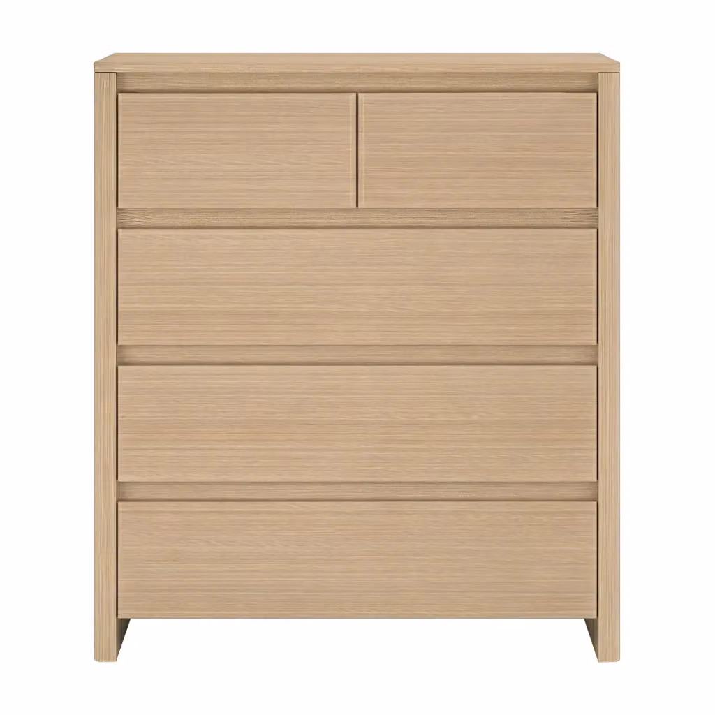Cassettiera Comò Takranmaa con 5 Cassetti en.casa Effetto Rovere L: 79 cm, P: 30 cm, H: 90 cm – 2