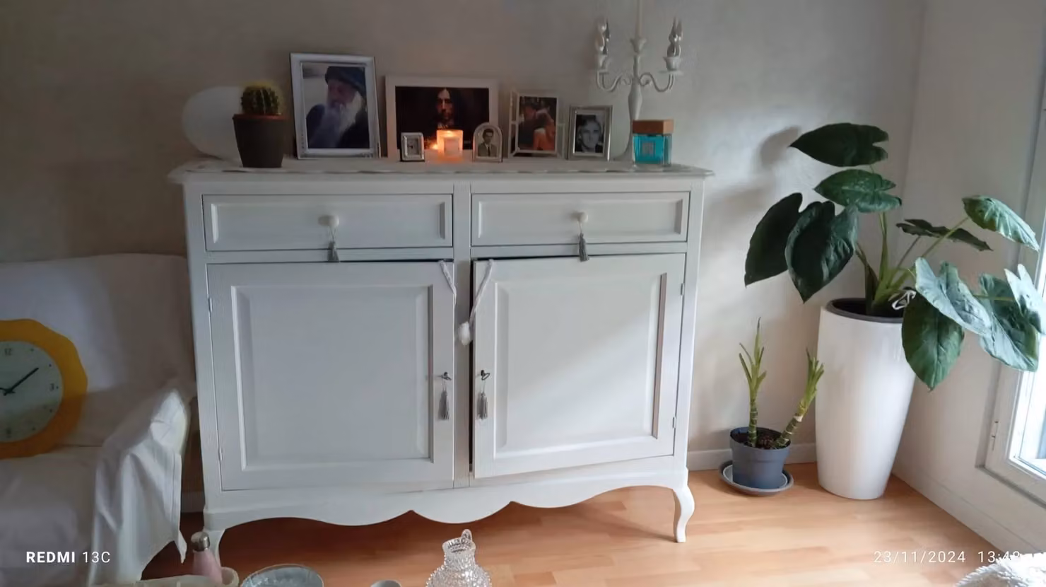 Madia credenza in legno stile shabby chic bianco Mobili 2G L/P/H: 145 x 49 x 116 cm – 2