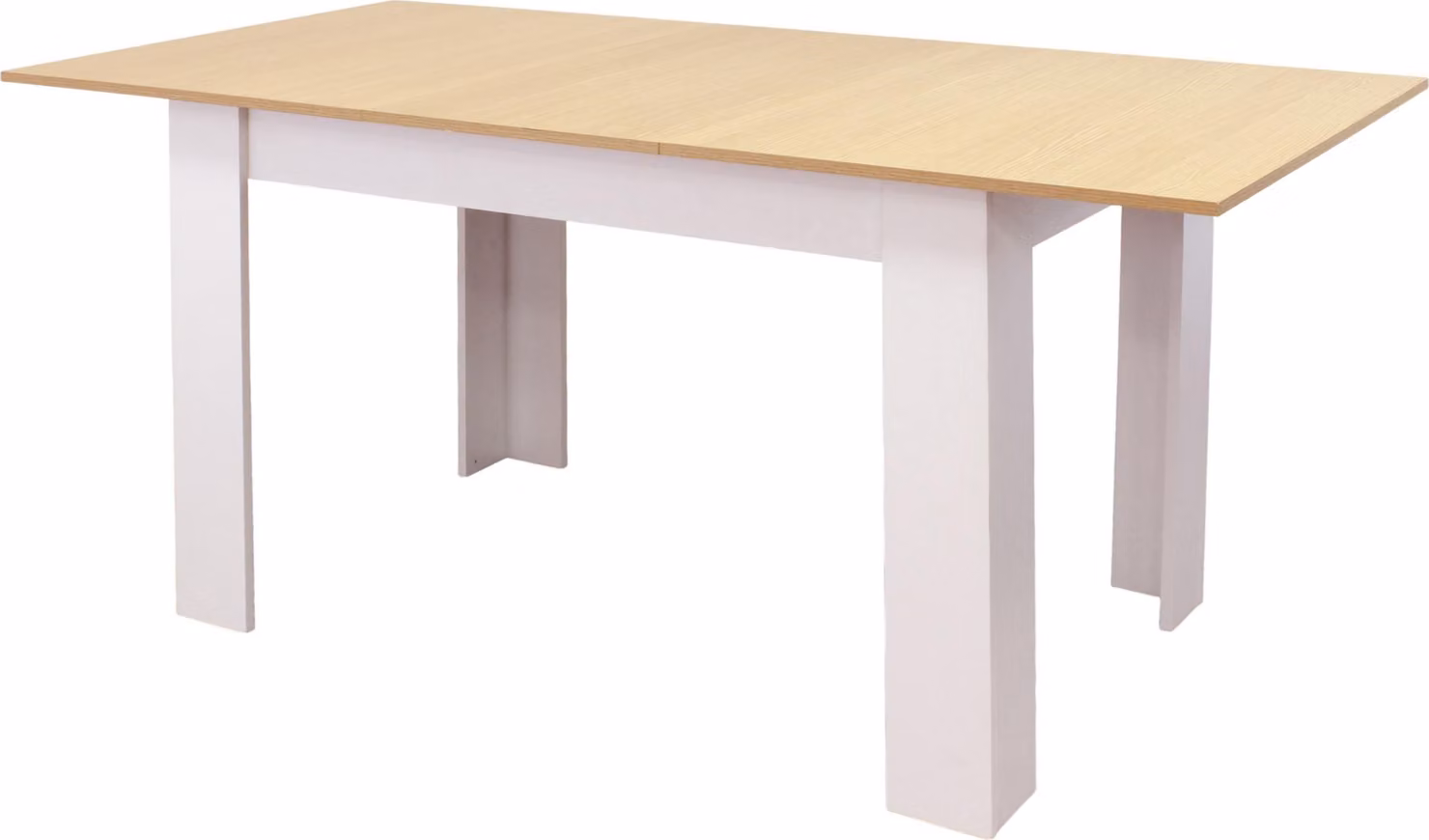 Milani Home - tavolo da pranzo allungabile 120/160 x 80 x 75 cm, bianco, truciolare