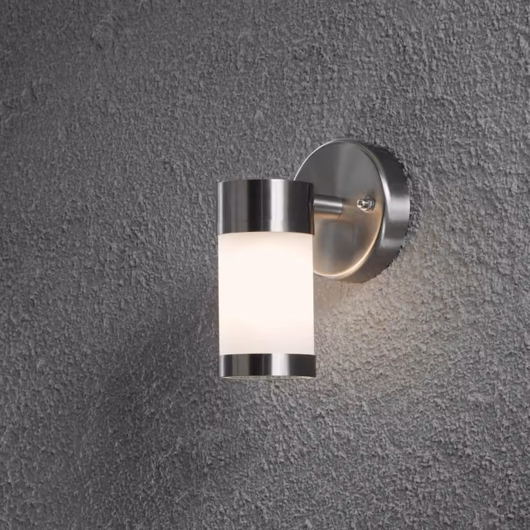 Konstsmide Modena Lampada da parete in acciaio inox con vetro satinato