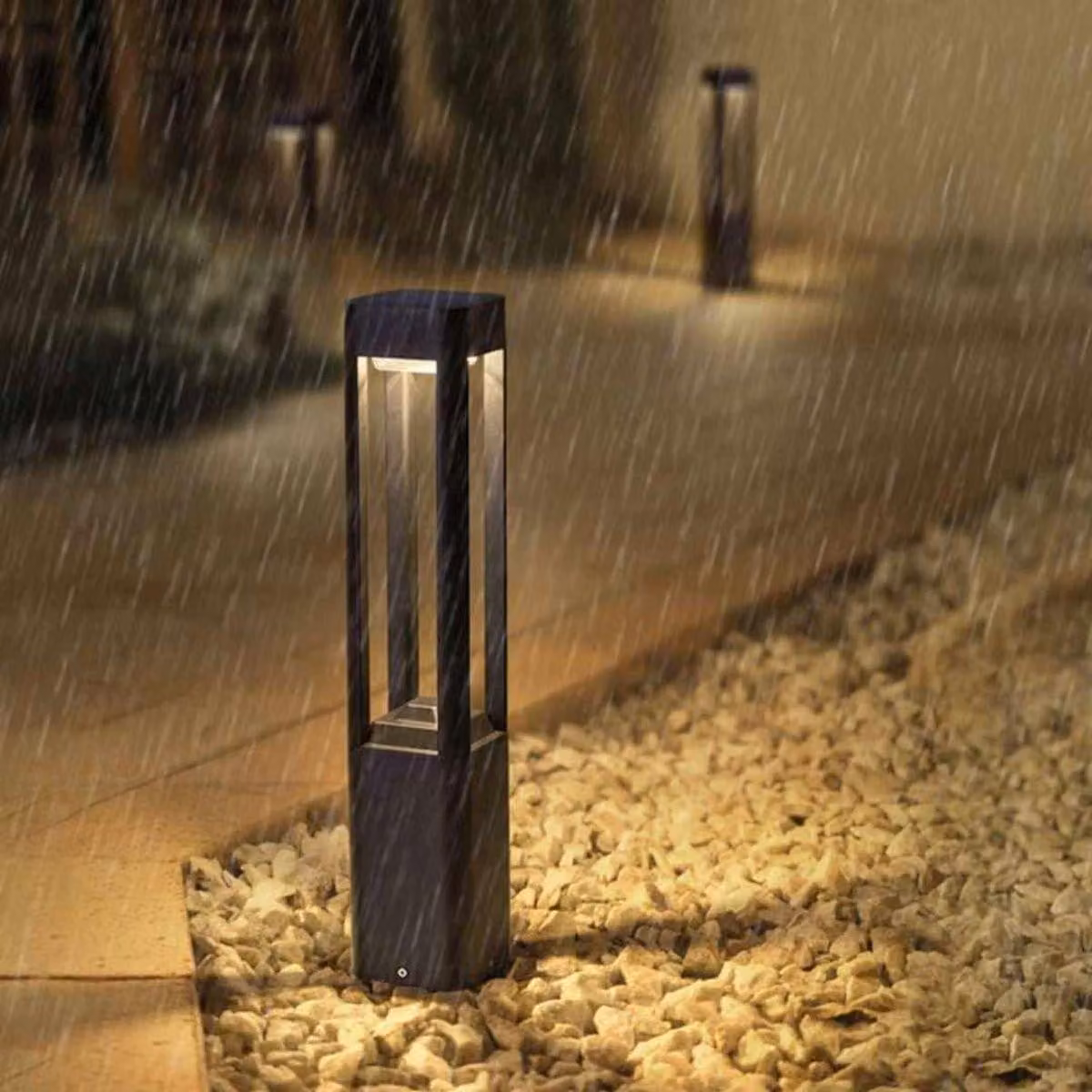 Piantana da giardino 60 cm LED 10W nero sabbiato quadrato NUTRI Italux