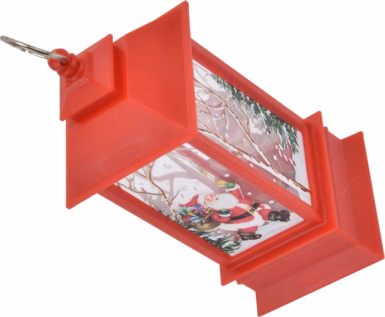 Decorazione natalizia da appendere, lanterna, portatile, Babbo Natale, lampada LED, decorazione per la casa, rosso