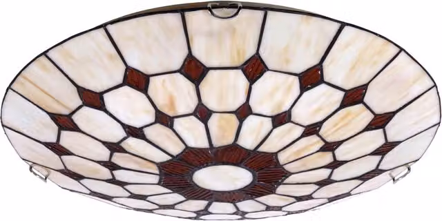 Plafoniera Rabalux Marvel Tiffany in bronzo e vetro multicolore, Diametro: 40 cm, 2xE27 – 1