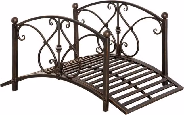 Ponticello da Giardino in Metallo GIORDANOSHOP Colore Nero e Bronzo L/P/H: 99 x 68 x 53 cm – 1