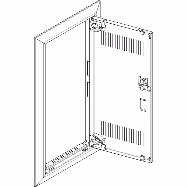 Cornice ABN + sportello con fessura di ventilazione 1x4 per centralina di distribuzione da incasso, a 1 fila GBRU14TL