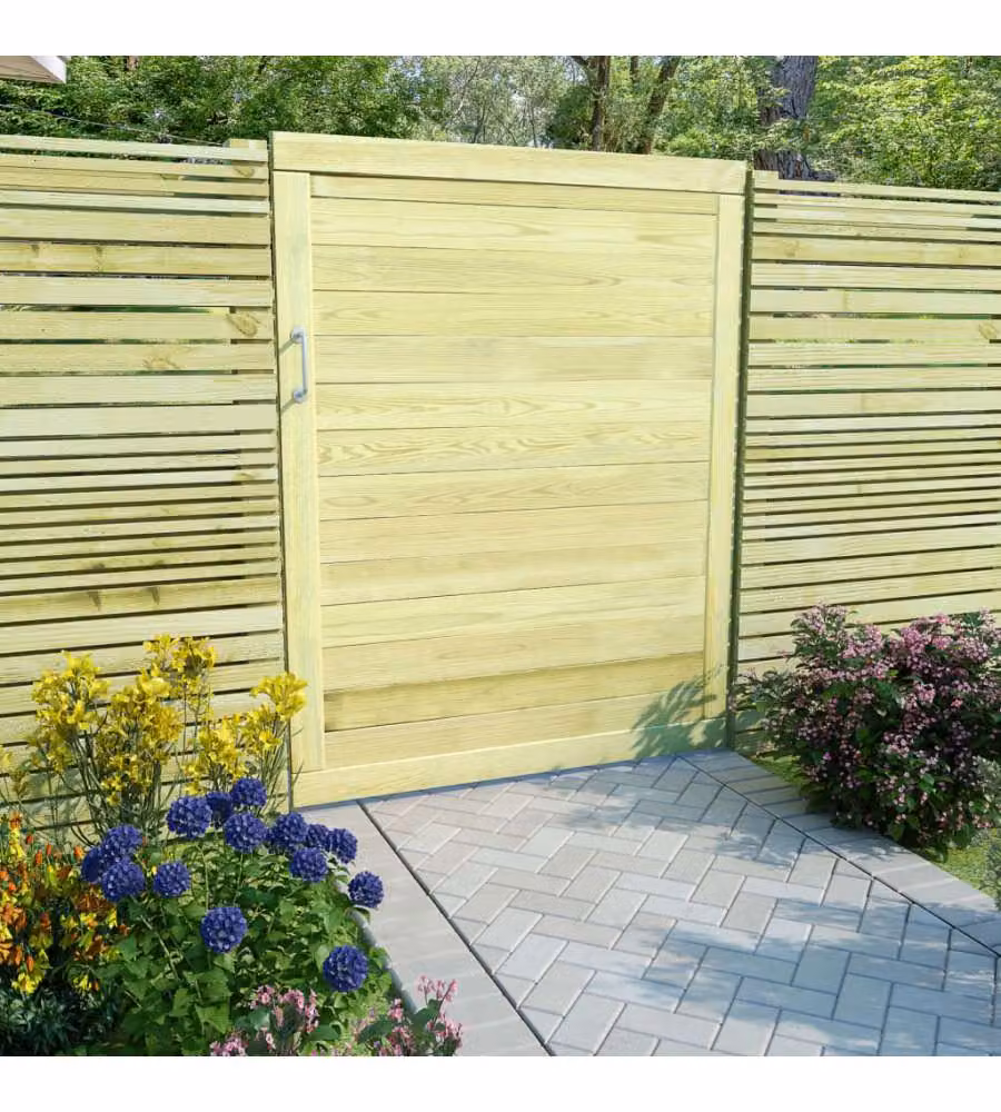 Cancello per Steccato in Legno di Pino Impregnato 125x100 cm