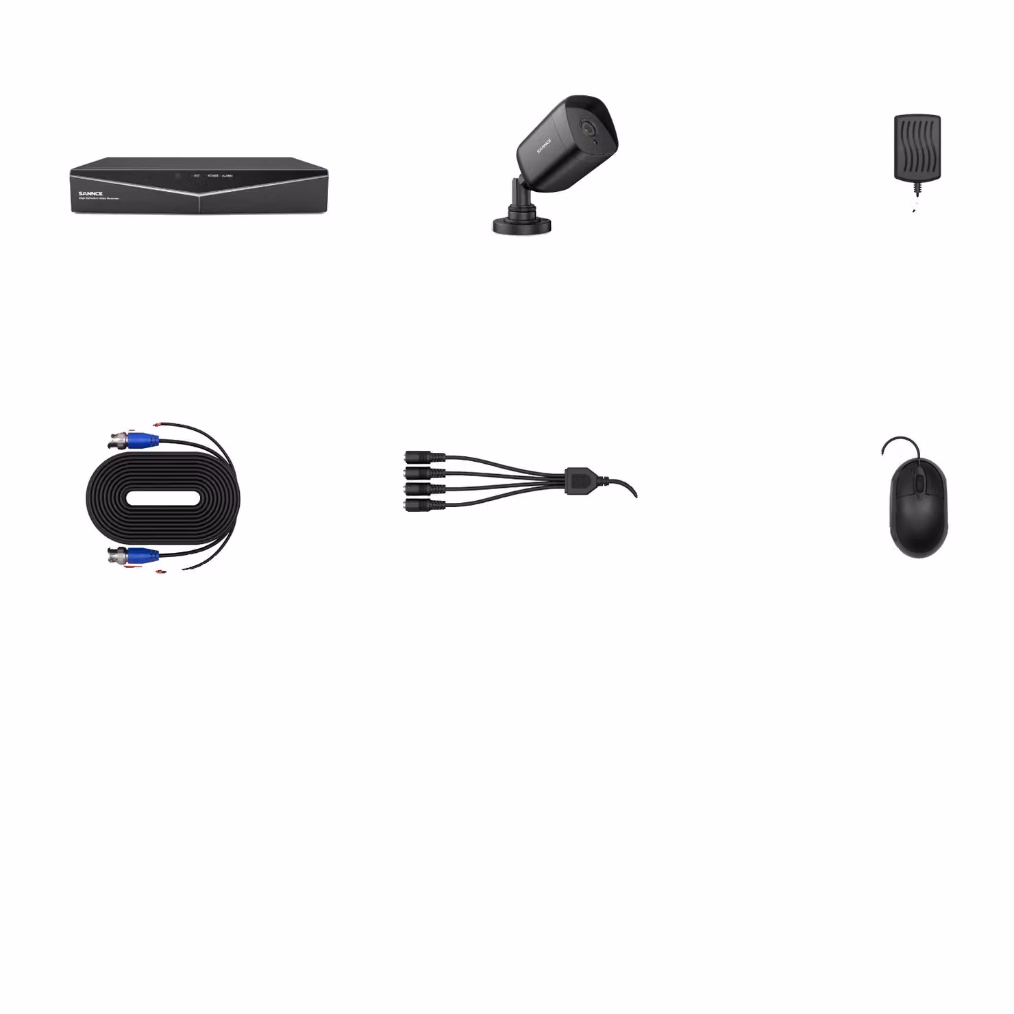 Sistema di telecamere di sorveglianza domestica, DVR 1080N, visione notturna, nero, 4T