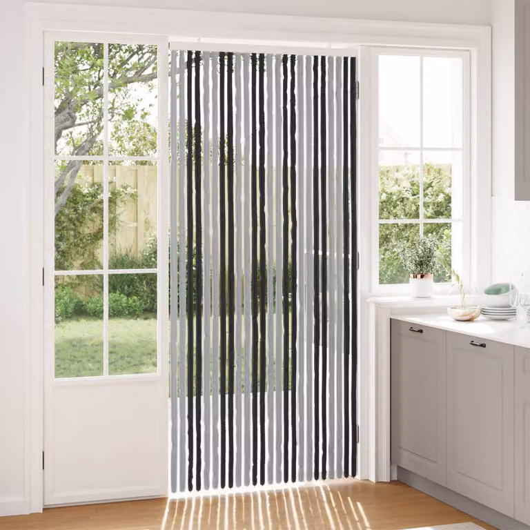 vidaXL Tenda per insetti in chenille Grigio e Nero L: 100 cm x H: 220 cm