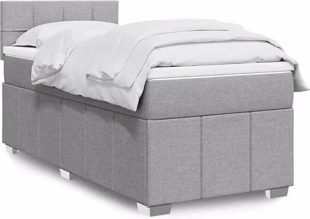Letto Ibrido con Giroletto a Molle e Materasso vidaXL, Grigio e Bianco, L/P/H: 90 x 200 cm