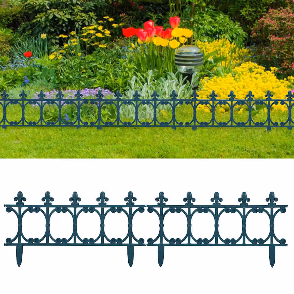 Set di 16 bordure per prato vidaXL in plastica verde, lunghezza totale 10 m