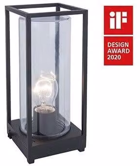 Lampada da tavolo da esterno a tubo di vetro FLAIR nera Lutec 6588801012