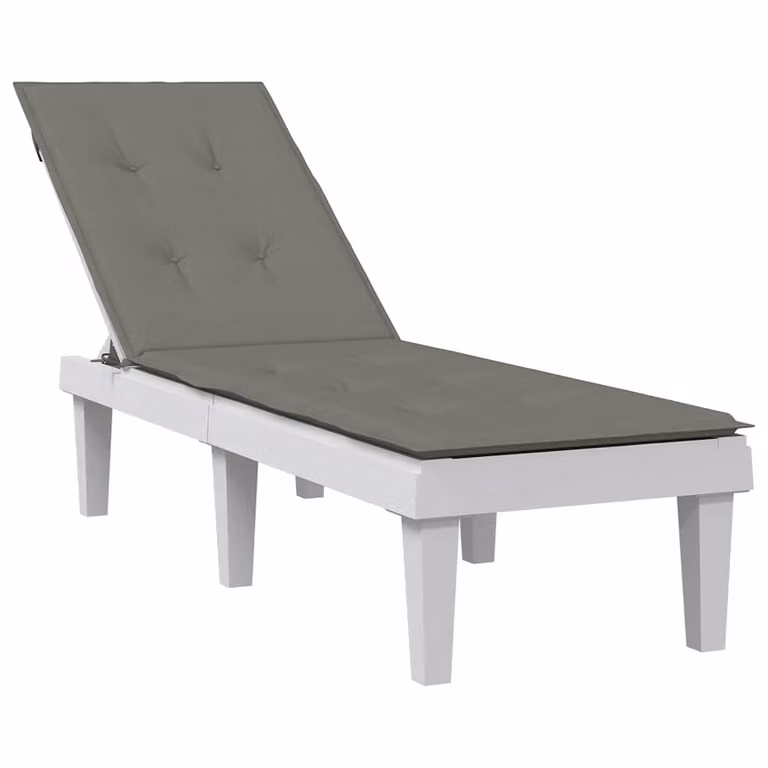 Cuscino per Sdraio vidaXL Grigio, in Tessuto di Poliestere con Imbottitura in Schiuma, Resistente ai Raggi UV e Antiscivolo, L/P/H: 180 x 50 x 4 cm