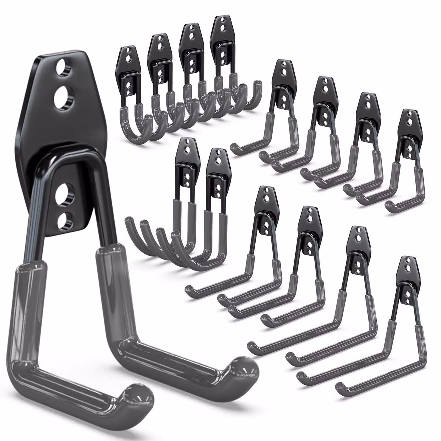 Omgoods - Set di ganci da garage, 14 pezzi - Ideale per l'organizzazione e lo stoccaggio