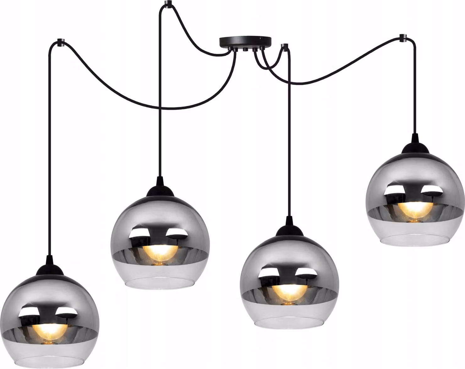 Elegante Lampada A Sospensione A Ragno Con Led E Finitura Cromata