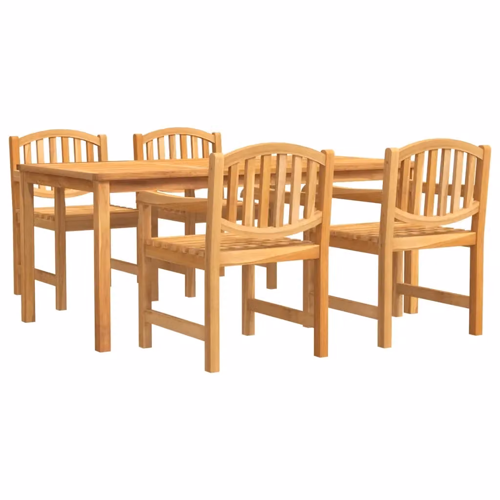 Set da pranzo per giardino vidaXL in legno di teak marrone composto da 5 pezzi – 2