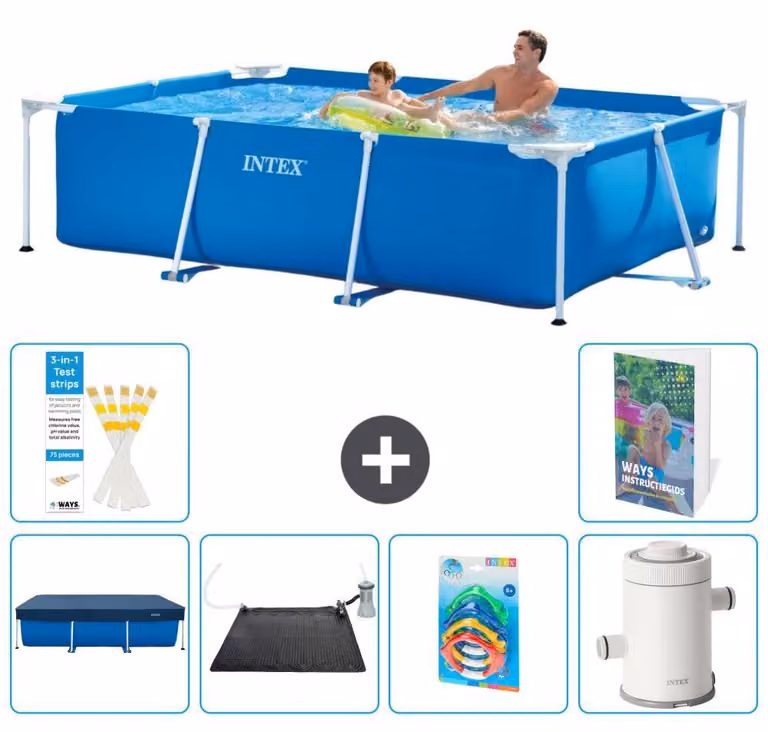 Piscina fuori terra rettangolare - 260x160x65 cm - composta da 5 elementi - modello S118