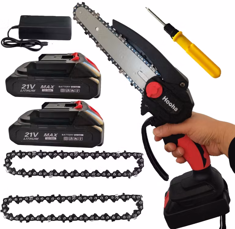 Mini motosega, alimentata a batteria da 21 V, leggera e portatile, UE