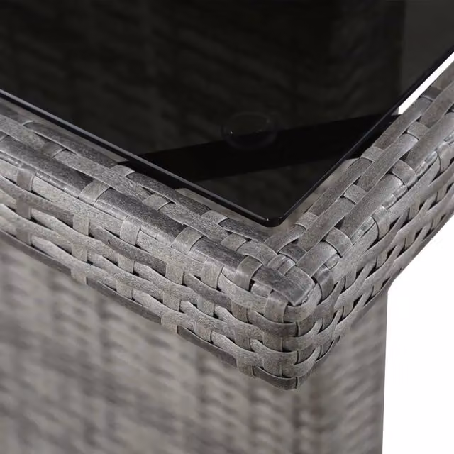Tavolo da Giardino | Tavolino da esterno 240x90x74 cm in Polyrattan e Vetro