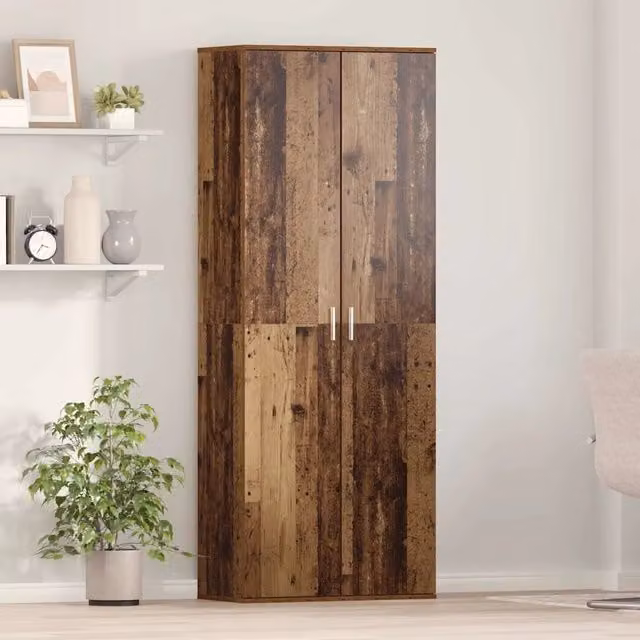 Credenza-Buffet-Armadio da cucina Legno vecchio 70 x 33.5 x 180 cm Legno multistrato