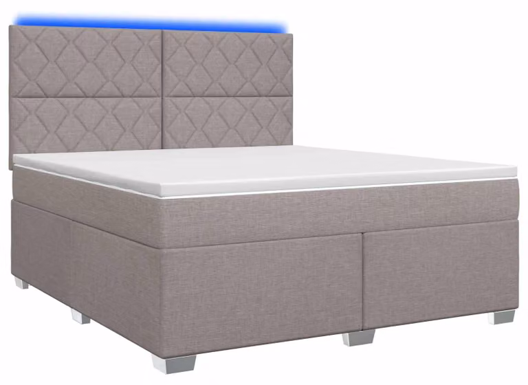 Letto a molle con materasso Taupe 140 x 190 cm in tessuto
